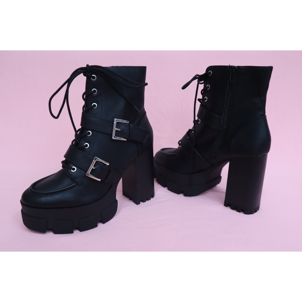 HIGH HEELS PLATFORM ANKLE BOOTS BERSHKA