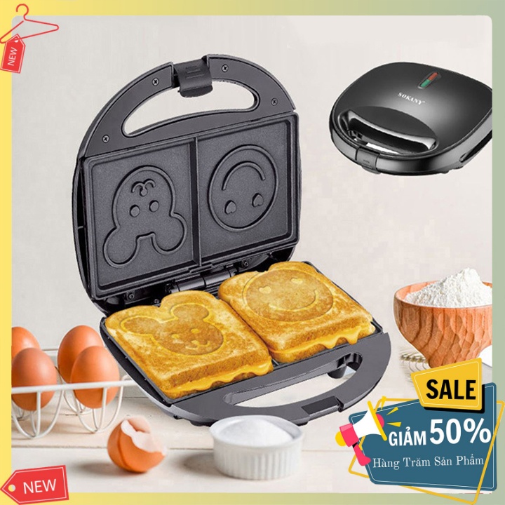 Máy Nướng Bánh Sandwich Hình Mặt Cười Sokany