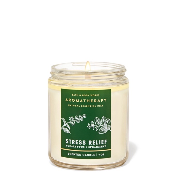 Nến Thơm Bath and bodyworks mùi Eucalyptus Spearmint 1 bấc thư giãn