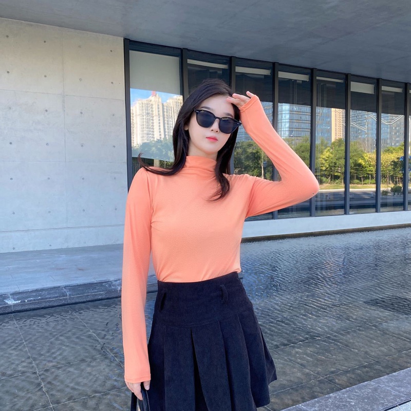 IELGY Áo Cổ Lọ Tay Dài Thời Trang Trẻ Trung Cho Nữ