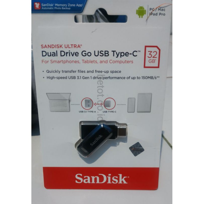 Ổ Đĩa Sandisk Ultra Dual Drive M3.0 32gb Usb 3.0 Với Cổng Otg Type C Ori