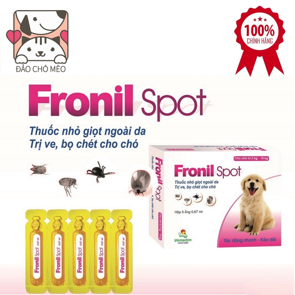 Thuốc nhỏ gáy ve rận Fronil Spot Vemedim hôp 5 ống Chính Hãng - Đảo Chó Mèo