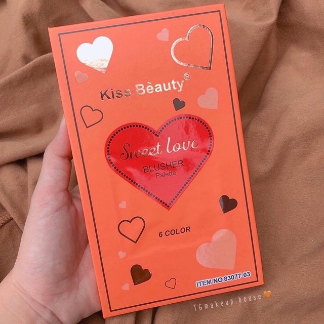 Bảng 6 ô má hồng Kiss Beauty sweet love blusher palette No.83077-03