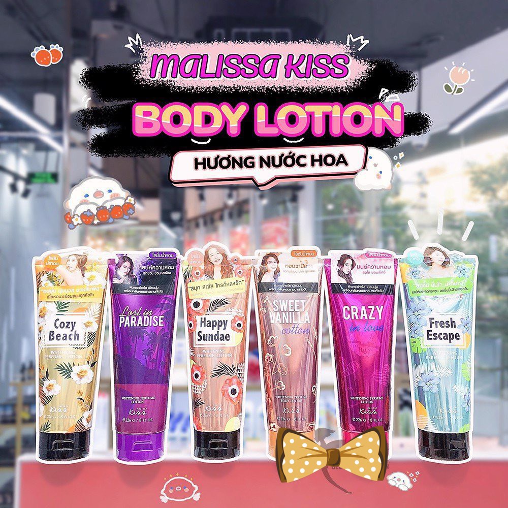 Dưỡng Thể Sáng Da Hương Nước Hoa Malissa Kiss Sweet Vanilla 226gr