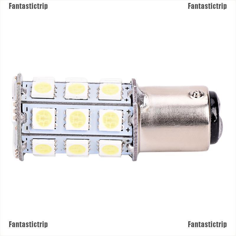 Bộ 2 đèn LED 12V LED 1157 BAY15D P21/5W 27SMD 5050 ánh sáng trắng dùng làm đèn đuôi xe ô tô