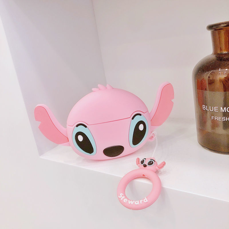 Vỏ bảo vệ hộp sạc tai nghe thích hợp cho airpods 1 / 2 pro hình stitch xinh xắn