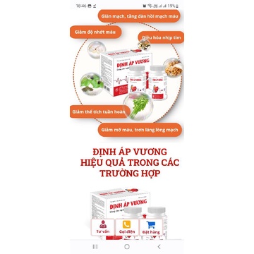 Định áp vương hỗ trợ ổn định huyết áp tim mạnh hộp 180 viên