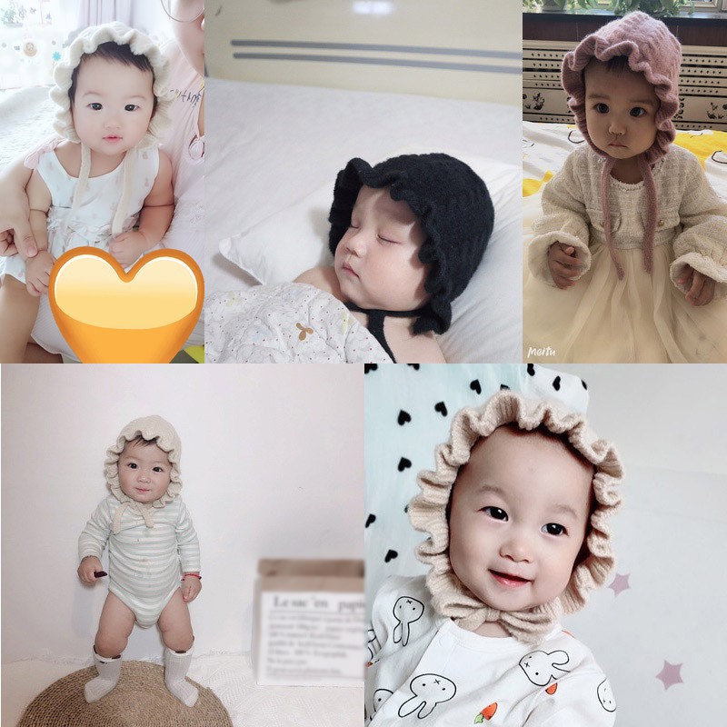 Mũ kiểu dáng gợn sóng làm phụ kiện chụp ảnh cho bé