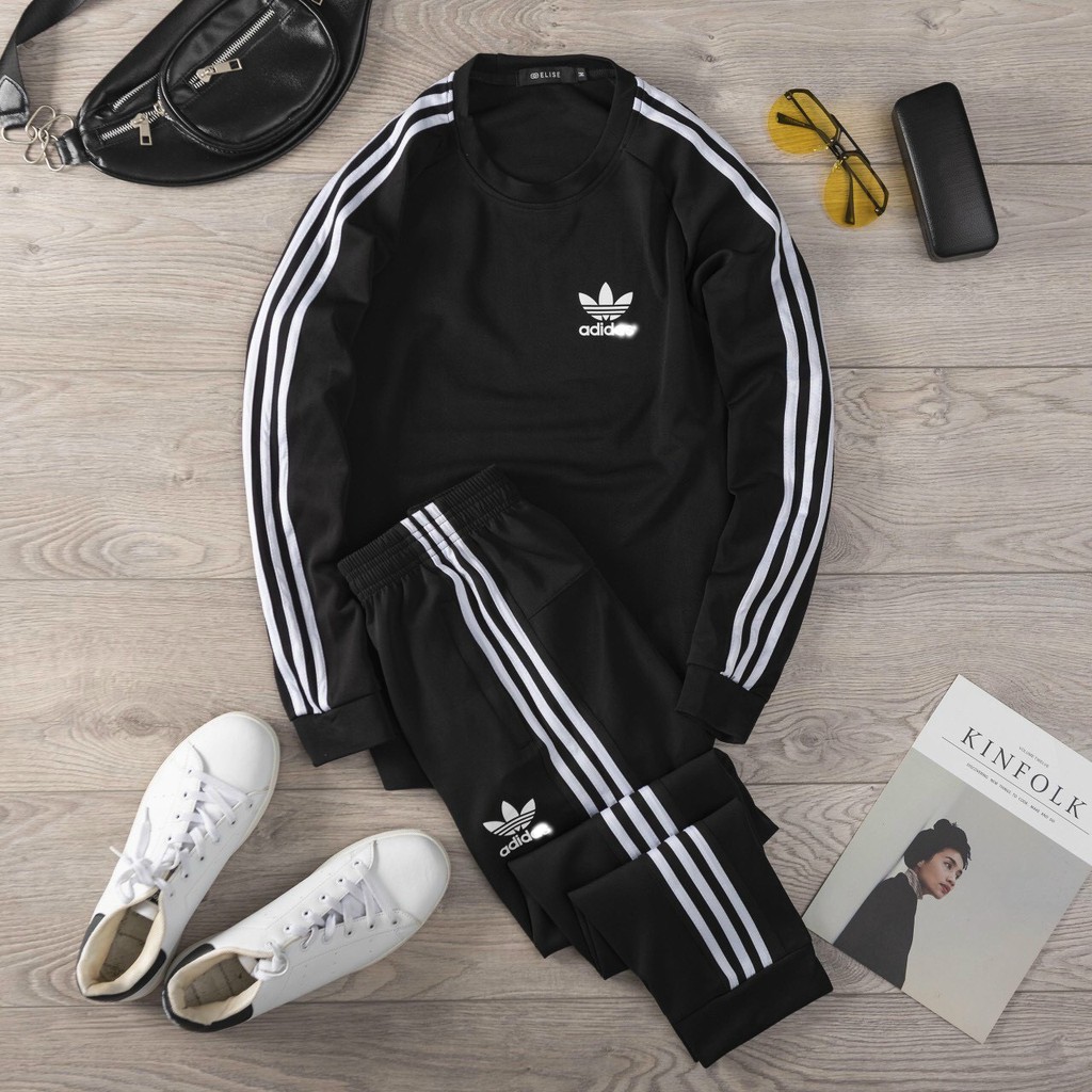 Bộ đồ nam thu đông 3 sọc, bộ ngủ nam chất poly 2 da Đức Sport | BigBuy360 - bigbuy360.vn