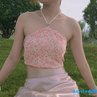 Bay-áo Crop Top thời trang dành cho nữ Áo Crop Top không dây có dây buộc thời trang dành cho nữ