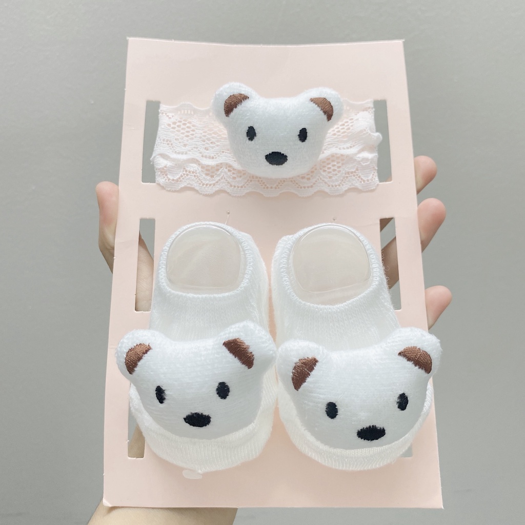 Set tất thú + băng đô sơ sinh ( 0-1 tuổi)