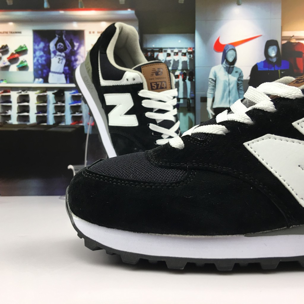 new balance 574 nb574 black white running sport shoes for men and women 36-44 ori 2019