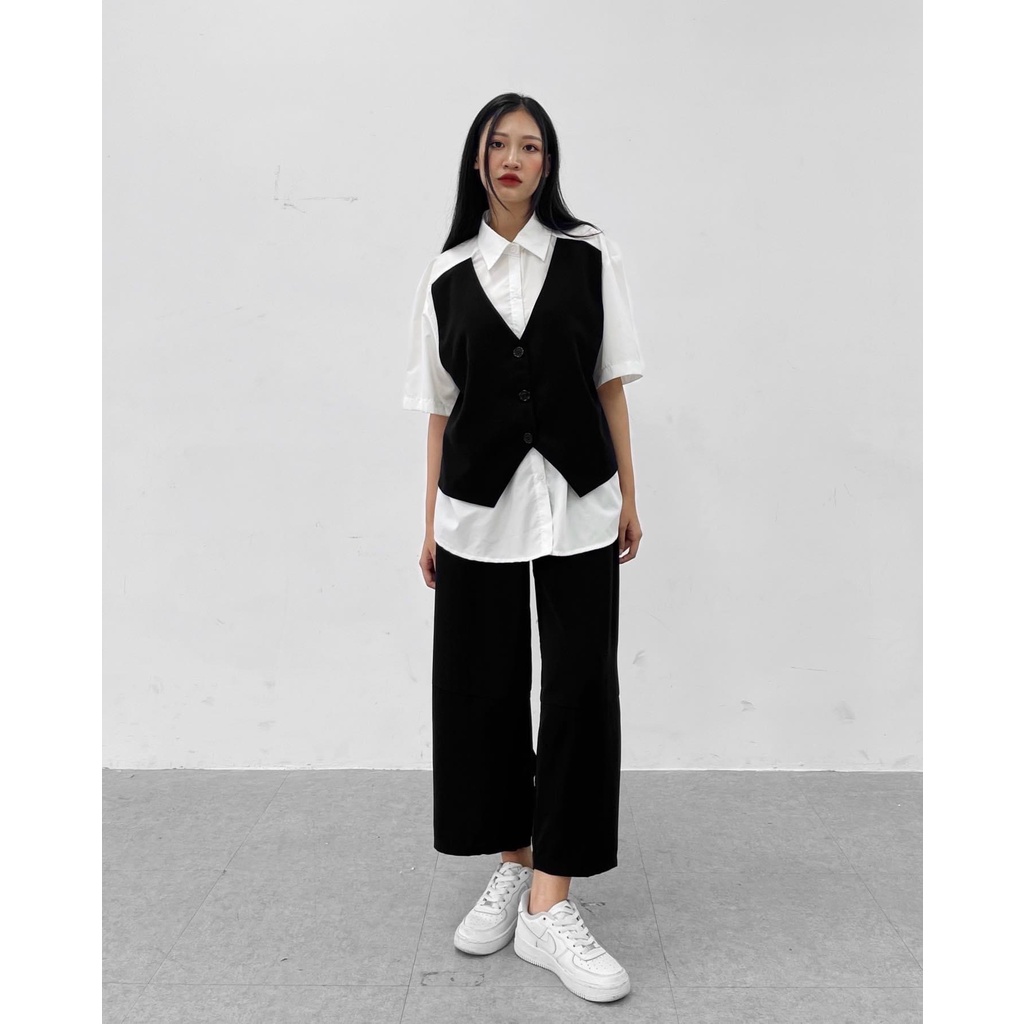 Modesty - Áo cộc tay liền gile thân trước - Tira Shirt