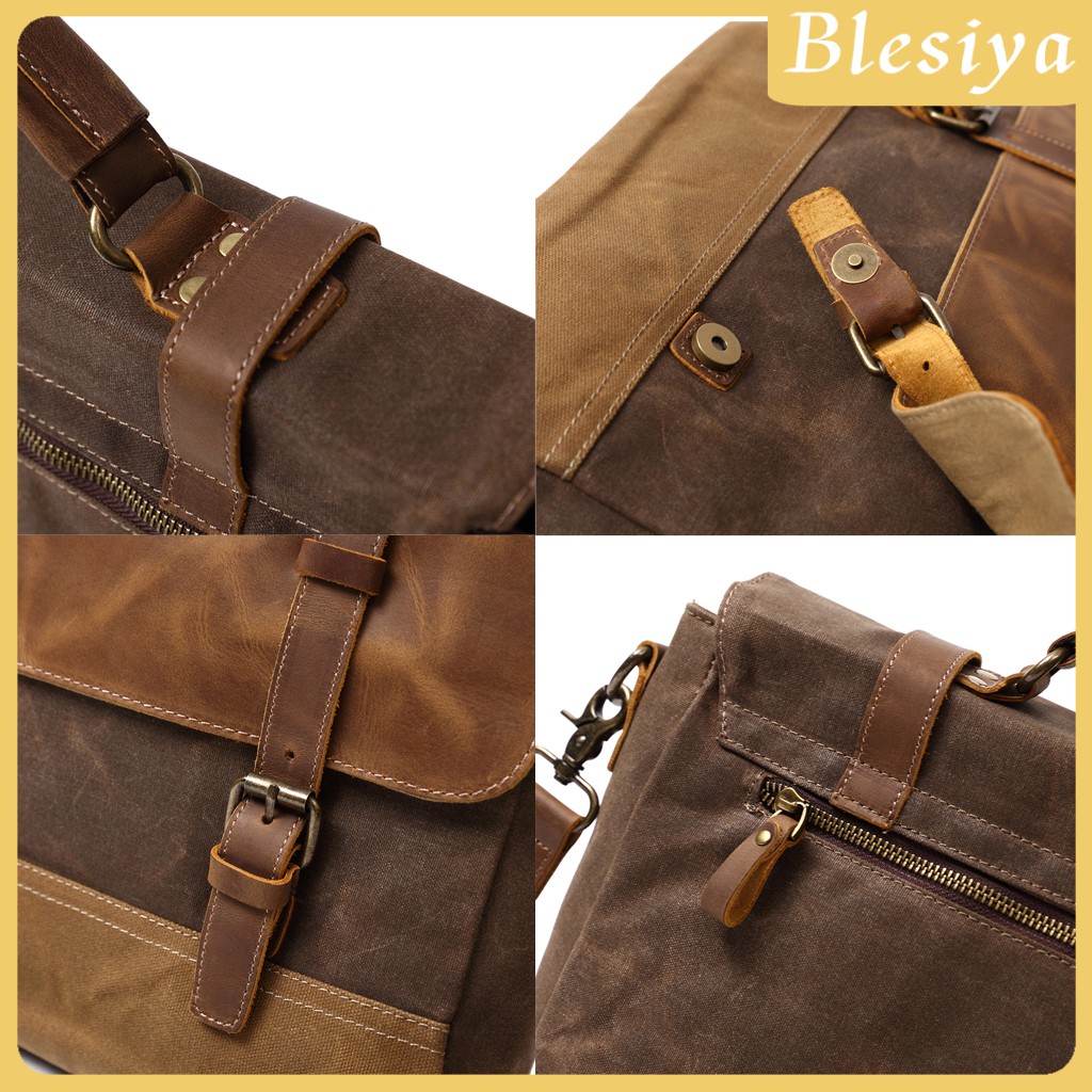 [BLESIYA] Vintage Leather Men Business Travel Laptop Briefcase Messenger Bag Satchel