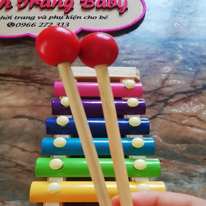 Đồ Chơi Gỗ Đàn Xylophone 8 Thanh Cho Bé Cảm Thụ Âm Nhạc