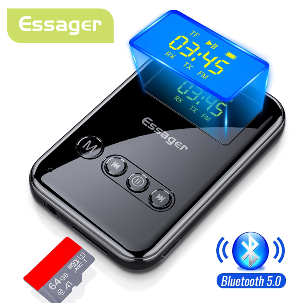 ESSAGER Bộ Thu Phát Bluetooth 5.0 Không Dây Jack 3.5mm Cho Pc Tv