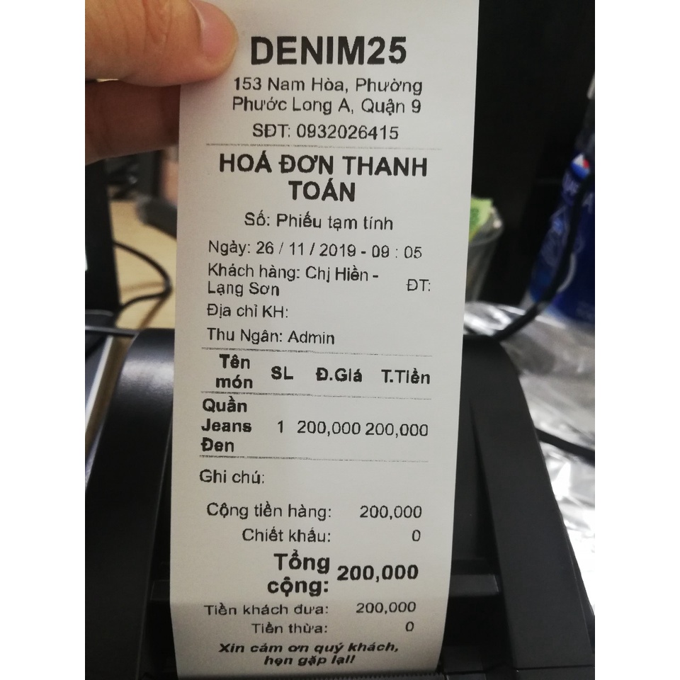 Máy In Bill Phần Mềm KiotViet  In Máy tính Khổ Giấy 58mm + Cuộn Bill In Máy Tính/ Laptop