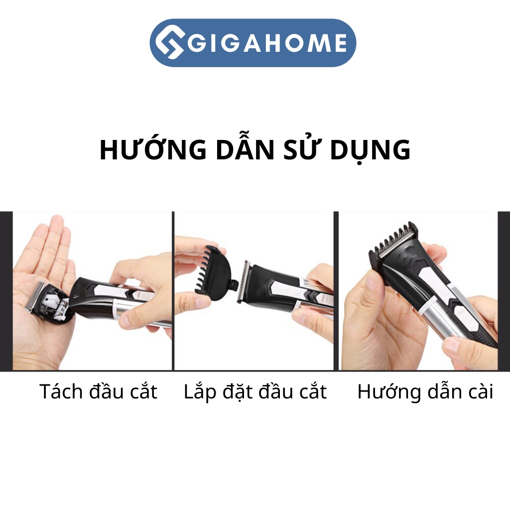 Bộ Tông Đơ Cắt Tóc Không Dây GIGAHOME KM-3007 Đa Năng 3 Lưỡi Dao Tạo Nhiều Kiểu Tóc 2493