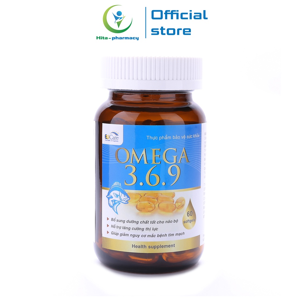 Viên dầu cá Omega 369 EUCARE bổ não, sáng mắt, khỏe tim mạch - 60 viên [Omega 369 EUCARE]