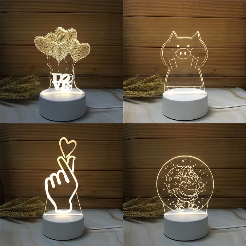 Đèn Ngủ Để Bàn Hình 3D Nhỏ Sáng Tạo Dùng Làm Quà Tặng Lễ Tình Nhân/Lễ Hội