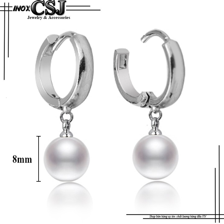 BÔNG TAI NỮ KHOEN TRÒN INOX THỜI TRANG TƯƠI TRE INOX CAO CẤP KHÔNG ĐEN RỈ BT021