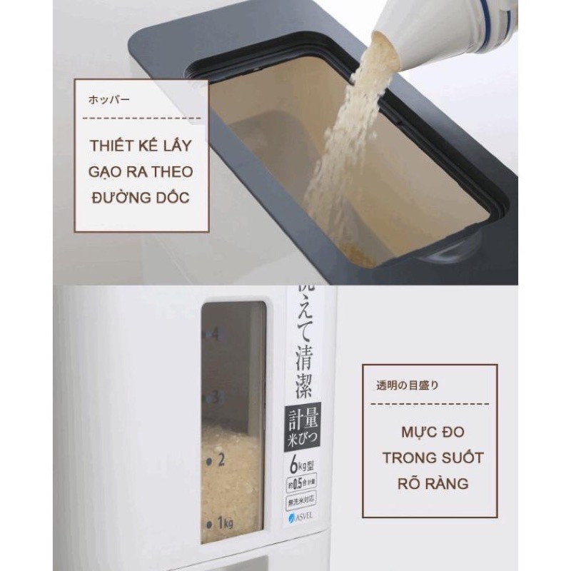 Thùng gạo thông minh xuất NHẬT loại 6-12kg