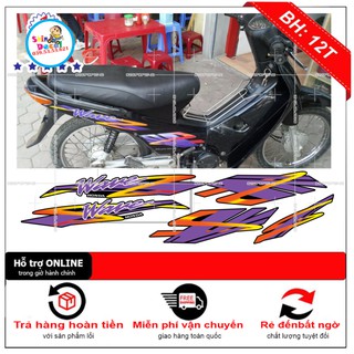Tem xe wave nhỏ đời đầu mẫu zin dán xe đen