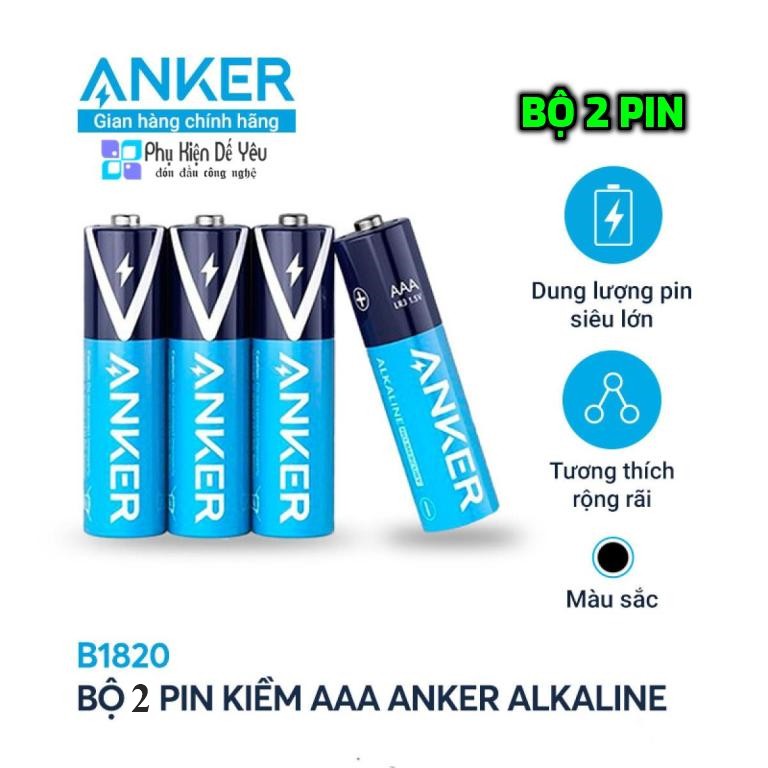 Pin Kiềm ANKER AAA Alkaline 2 Pin - B1820 [CHÍNH HÃNG PHÂN PHỐI]