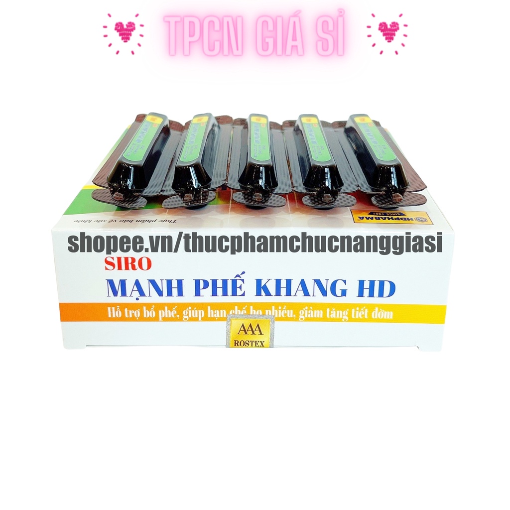 Siro ho MẠNH PHẾ KHANG gúp bổ phế, giảm tăng tiết đờm, giảm ho – Hộp 10 ống
