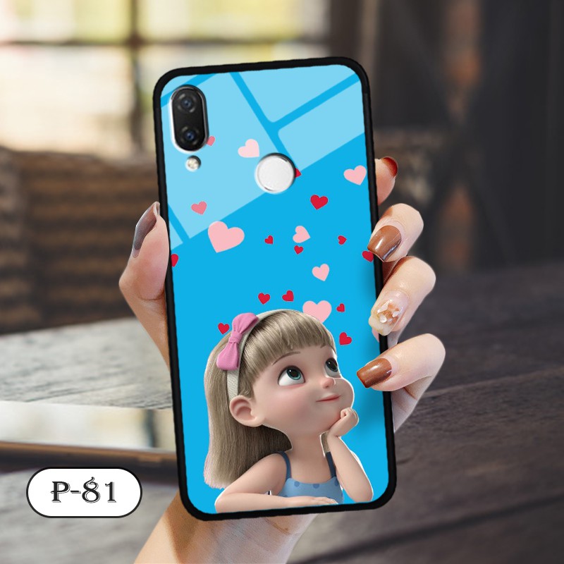 Ốp kính in hình cute Huawei Nova 3e