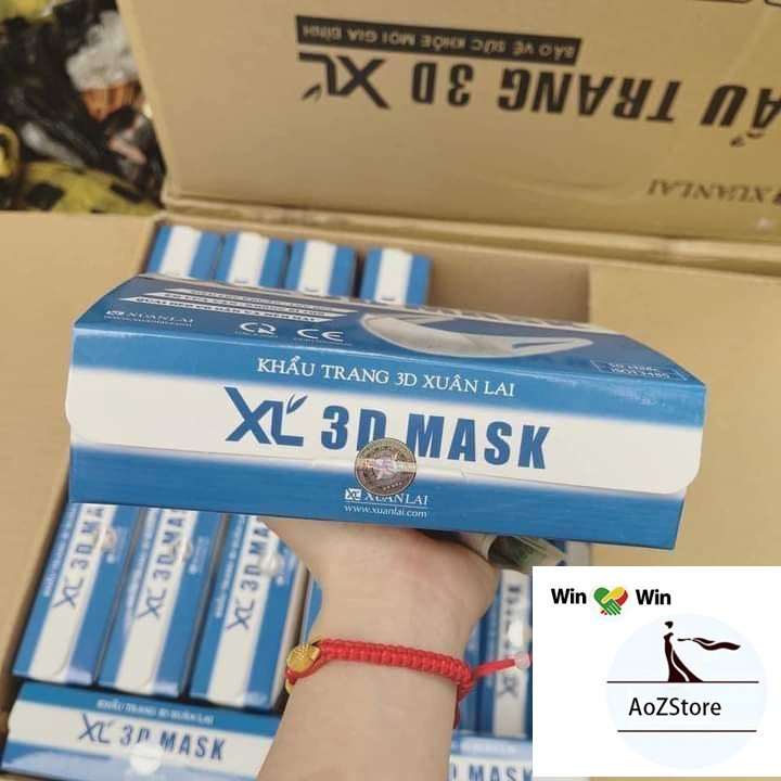 [Chính hãng] Khẩu trang 3D mask Xuân Lai công nghệ Nhật Bản hộp 50C chống bụi mịn PM2.5