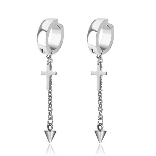Bông Tai Nam Loại Kẹp Ko Cần Bấm Lỗ Tai Titan Không Đen TT 2315 - 1 Cái