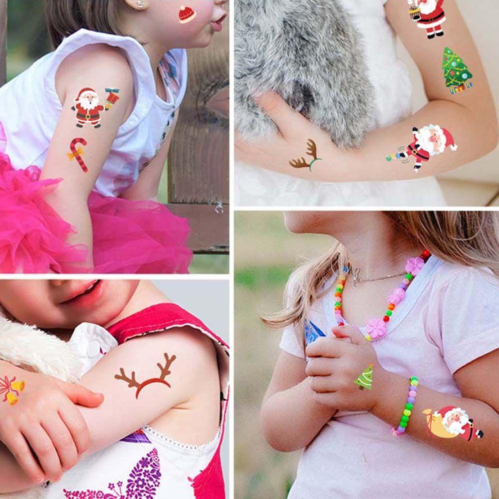 Hình Xăm Dán Trang Trí Cổ / Cánh Tay Chống Nước Họa Tiết Giáng Sinh Hoạt Hình