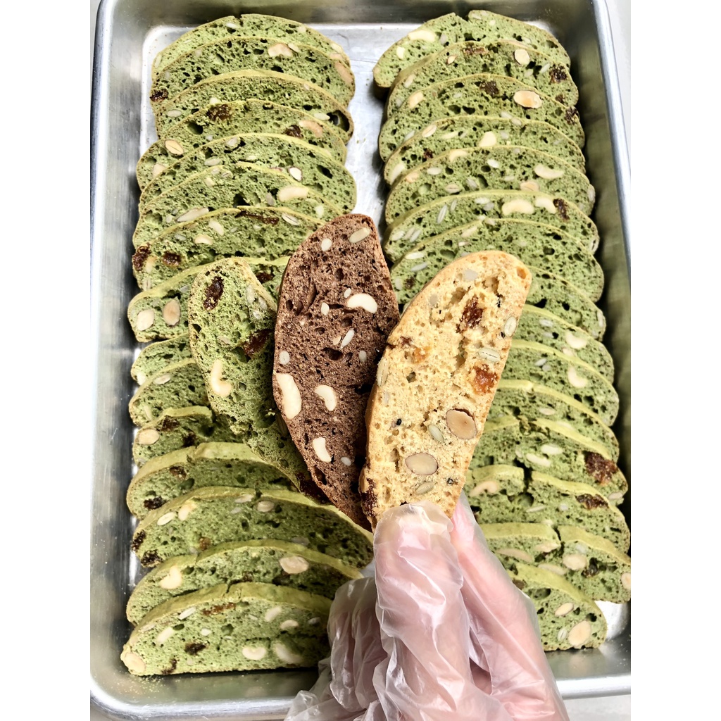 Bánh biscotti nguyên cám không đường vị matcha - ăn kiêng, giảm cân, cho người tiểu đường - Home Food