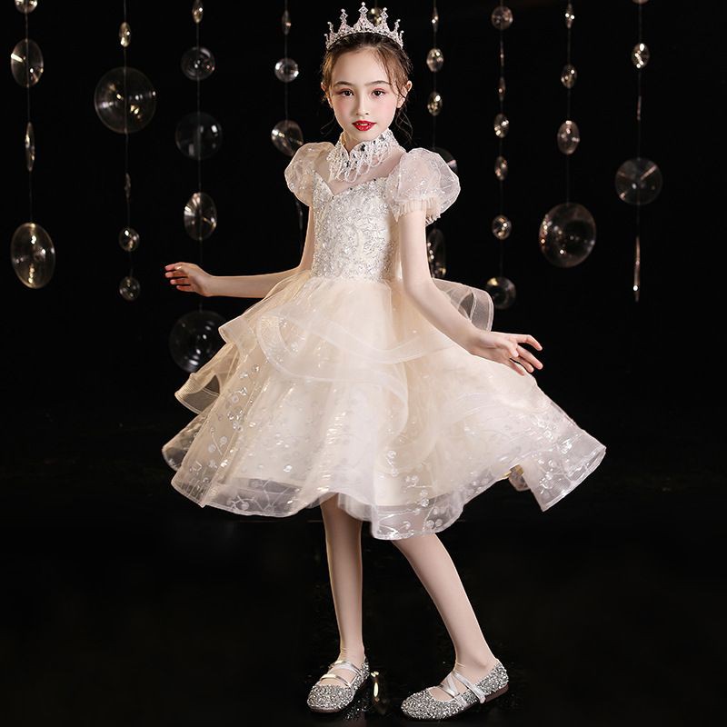 Váy đầm dạ hội thiết kế công chúa sinh nhật dự tiệc sự kiện cho bé gái 4-15 tuổi KD032 ảnh thật ở cu