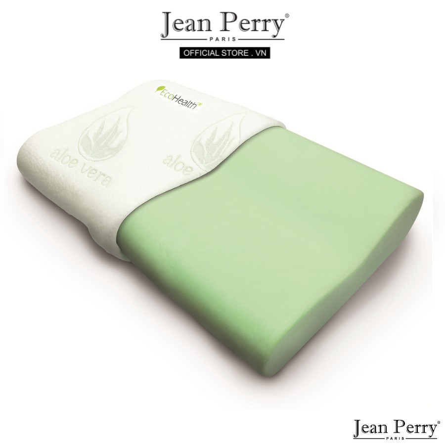 Gối nằm chiết xuất nha đam Jean Perry Memory Foam Aloe Vera 40x60x11/9cm