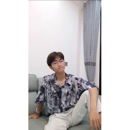 Áo khoác sơ mi mỏng màu loang cá tính Nam Nữ Unisex