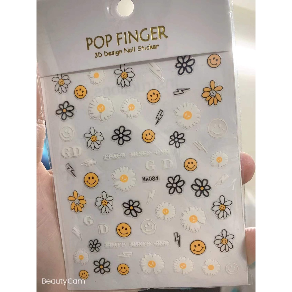 sticker hoa trang trí nail