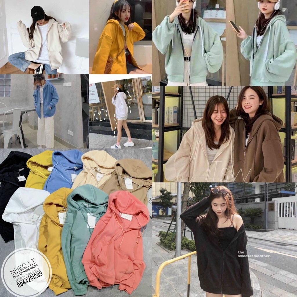 [SWEATER NỮ] Áo Hoodie Nhiều Màu, Áo Khoác Nỉ Da Cá Dày Dặn | BigBuy360 - bigbuy360.vn