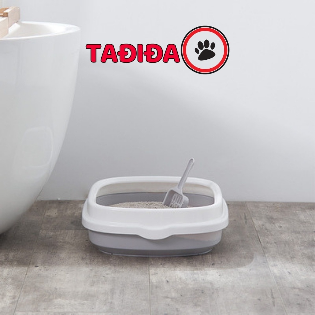 Khay vệ sinh cho Mèo size lớn [TẶNG XẺNG] , Chậu đựng cát đi vệ sinh cho Mèo - Tadida Pet