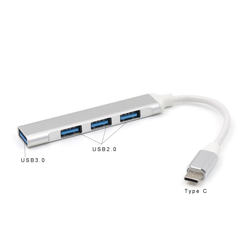 Hub Chia 4 Cổng Usb C Sang 3x Usb 2.0 + Usb 3.0