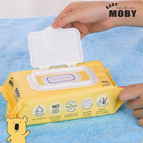 Khăn Ướt Tinh Khiết 99.9% Baby Moby (1 gói/80 tờ)