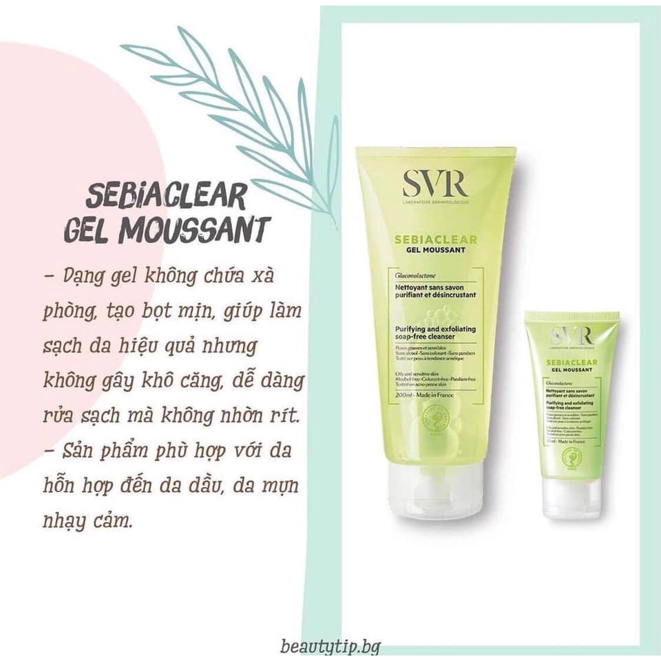 Sữa rửa mặt SVR SEBIACLEAR Gel Moussant 55ml/400ml