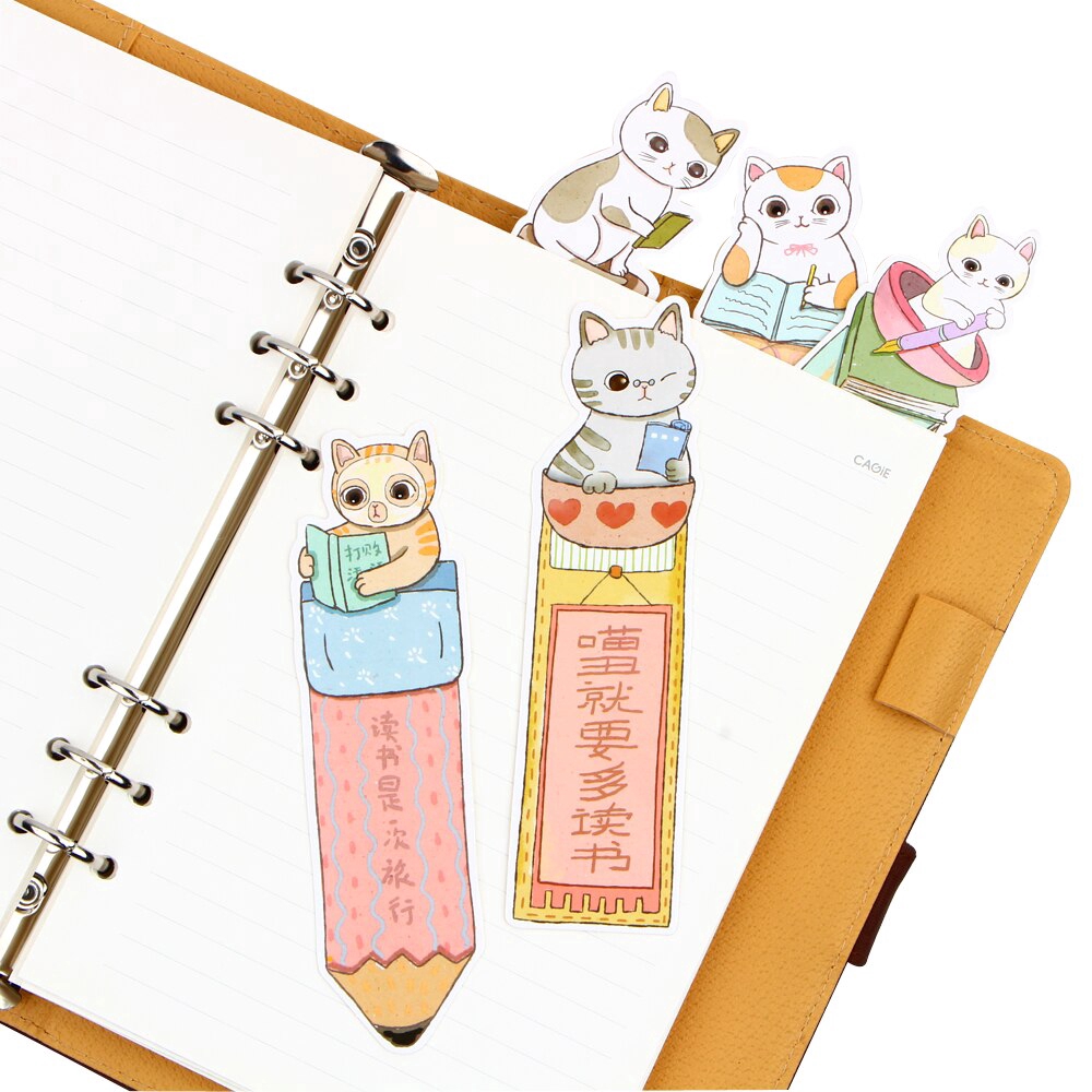 Set 30 Thẻ Đánh Dấu Sách Hình Mèo Dễ Thương