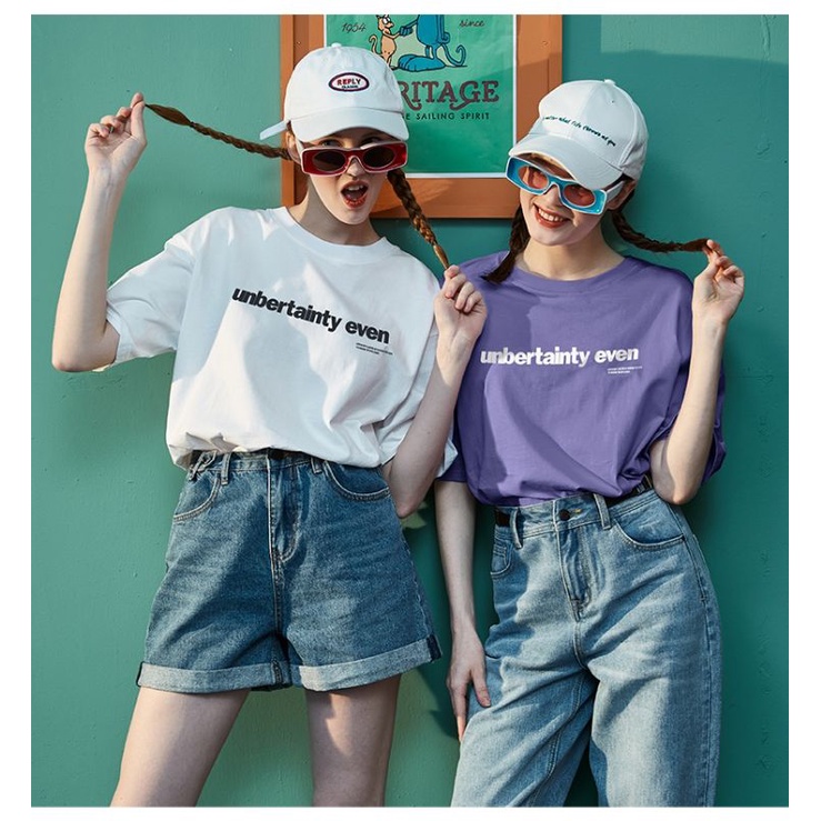 Áo thun nữ tay ngắn cổ tròn cộc tay hàng cao cấp kiểu in chữ mẫu mới đơn giản trẻ trung