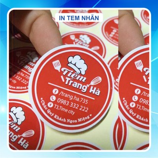 In tem dán theo yêu cầu, bế thành phẩm, chất liệu dính chắc chắn