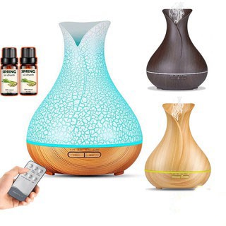 Máy Xông Tinh Dầu Aroma Phun Sương | Khuếch Tán Tinh Dầu Cao Cấp Lục Bình 550ml| Có quà khi mua BH 12 tháng Kèm remote