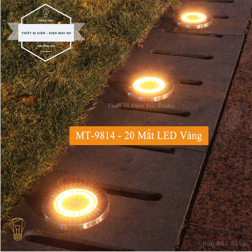 Đèn LED Cắm Cỏ Sân Vườn Tròn MT-9814 - 8 LED - 20LED Sử Dụng Năng Lượng Mặt Trời - Chống Nước IP65 - EnergyGreenLighting