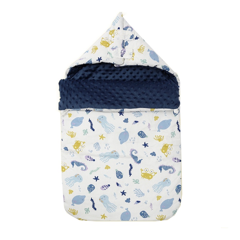 Túi Ngủ Có Mũ Trùm Đầu Chất Liệu Xốp Dày Dặn Giữ Ấm Chân Vào Mùa Đông Cho Bé