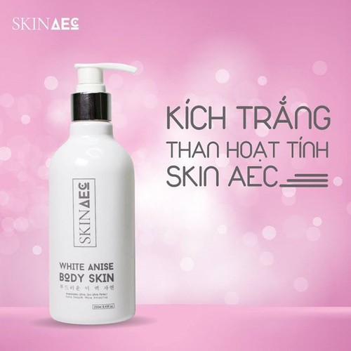 Sữa tắm kích trắng trắng da than hoạt tính Skin AEC